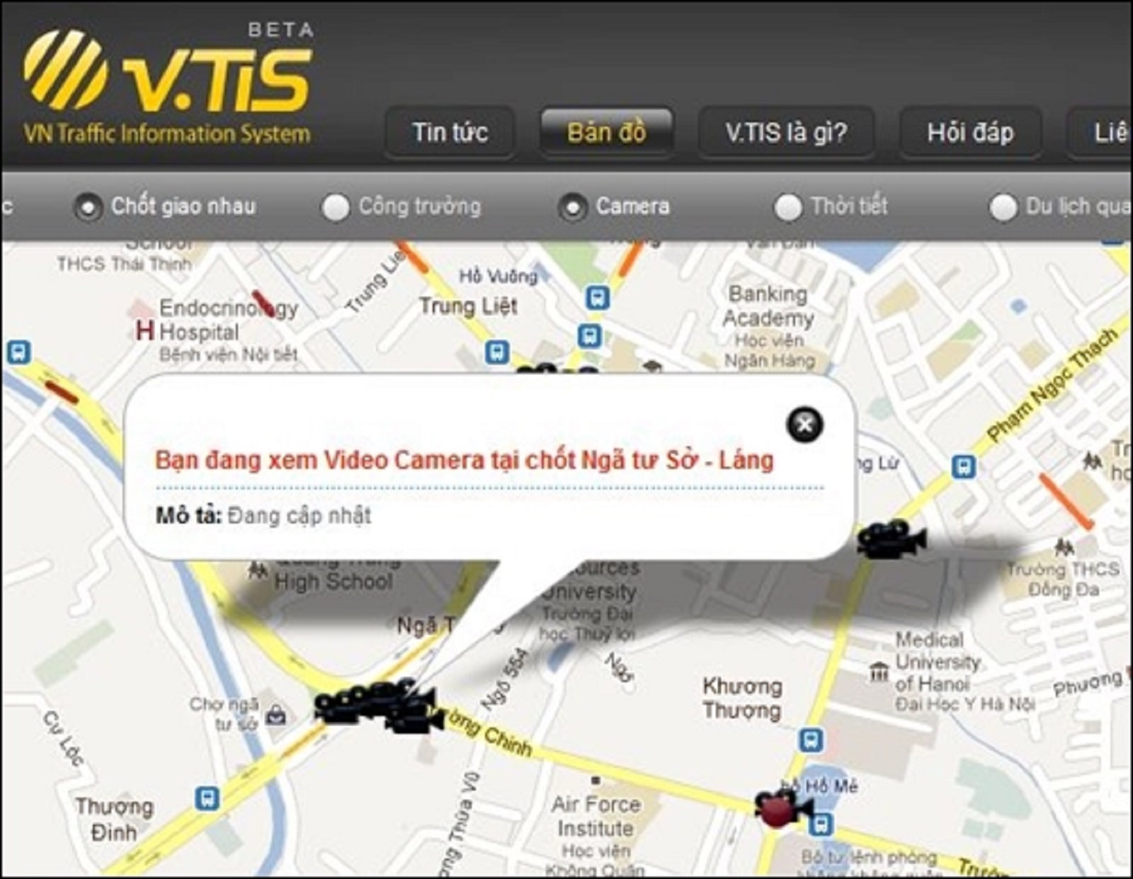 VTIS  giúp người dùng tìm đường, cung cấp vị trí công trường, điểm xe bus,... 